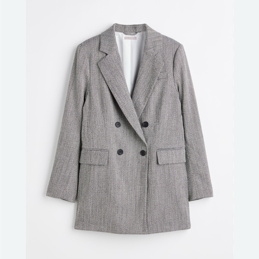 H&M Classic Gray textured Blazer size M